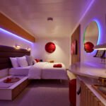 Cabin,  Design,  cabins,  bed,  design refresh,  project jackson,  scarlet lady,  the insider,  warmth,  wood,  Bedroom,  Dorm Room,  Indoors,  Living Room,  Room
Images of Project Jackson, a cabin and exteriors design refresh onboard SCL
The Insider Cabin