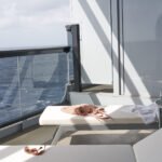 Mega Rockstar Quarters Gorgeous, Posh, and Fab suite private terrace with sun loungers.